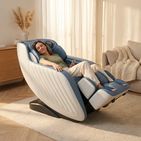 Blue Faux Leather Zero Gravity Recliner 3D Programmable Massage Chair — Lifestyle