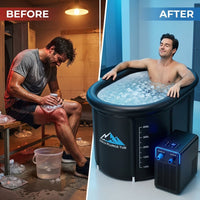 Cold Plunge Tub, 248 Gallon, 1 Horsepower, Heavy-Duty Ice Bath Tub for Athletes with Hot & Cold, Portable Inflatable Plunge Chiller with Water Treatment Kit, Immersion Therapy, Wifi (Black, 1 Set) — Before & After
