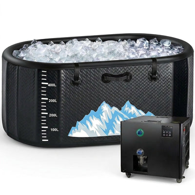 Cold Plunge Tub Designed for Recovery, 248 Gallon Capacity, 1 HP Chiller, Water Treatment Kit